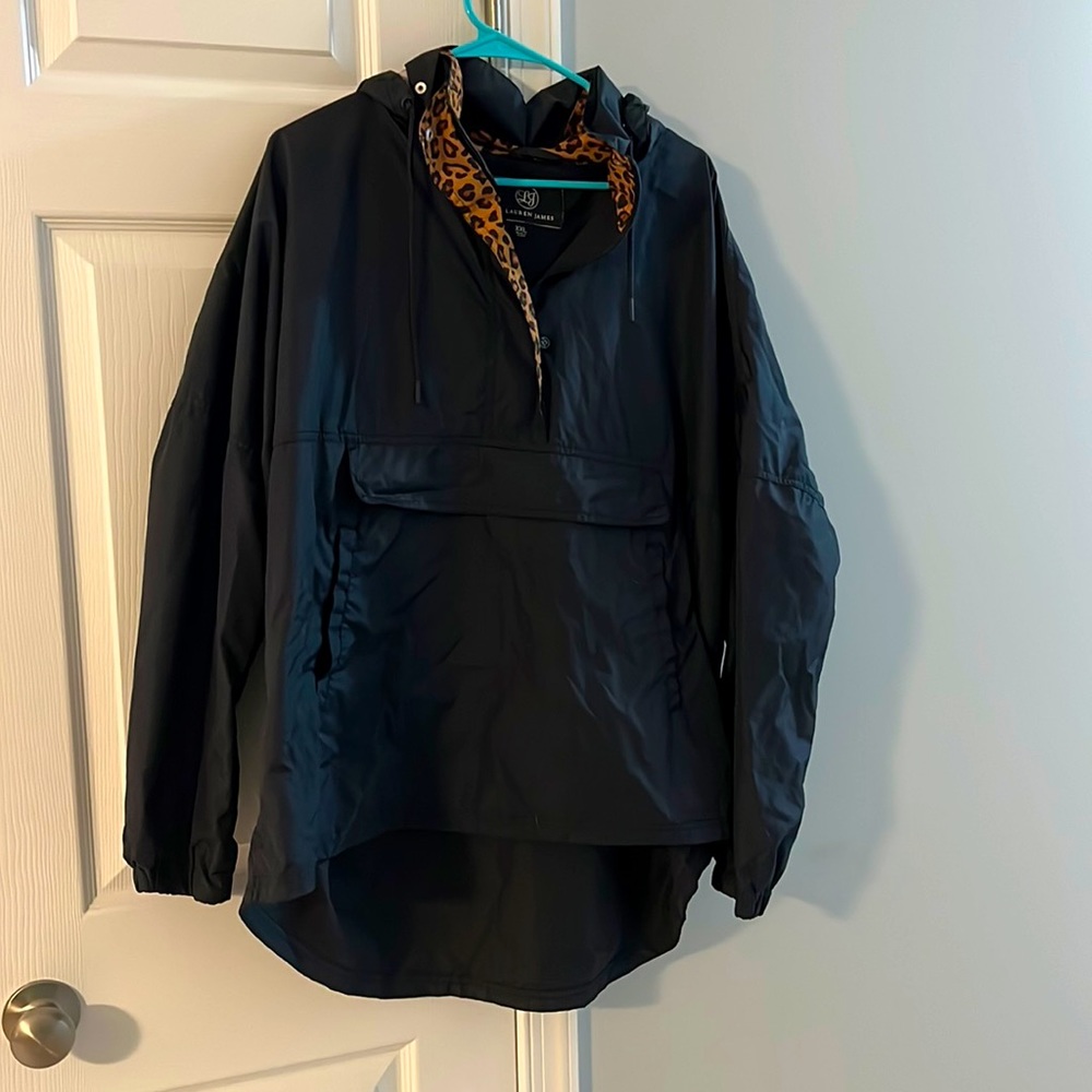 Lauren James black/leopard windbreaker